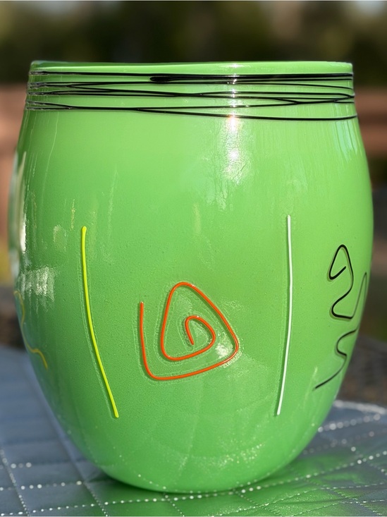 Donald Carlson Other - RARE - Vintage Donald Carlson Signed Green Art Glass Vase, Hand Blown, c. 1970s